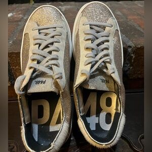 P448 John Glitter and Calf-Hair Low-Top Sneakers